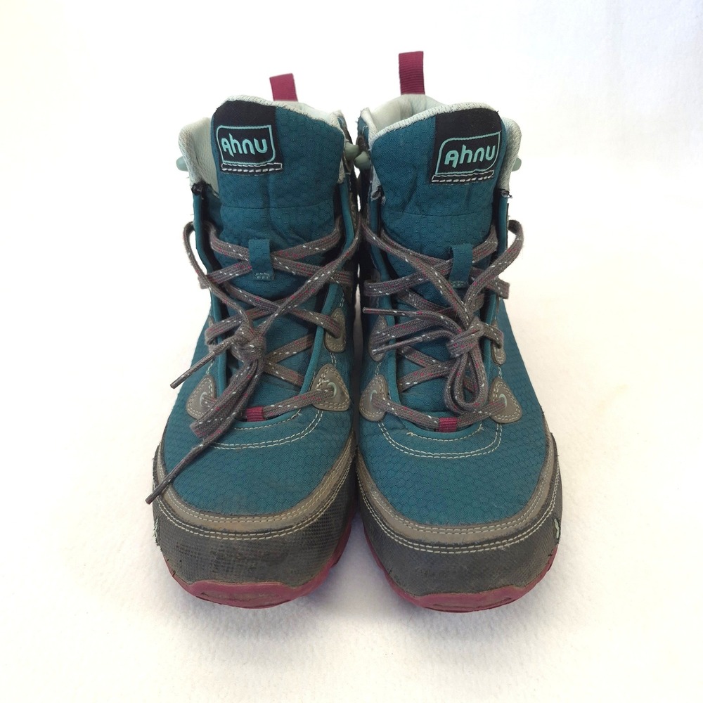 Ahnu Sugarpine Hiking Boots Blue Teal Sz 9.5 Waterproof Vibram Gorpcore Outdoor - Picture 2 of 12
